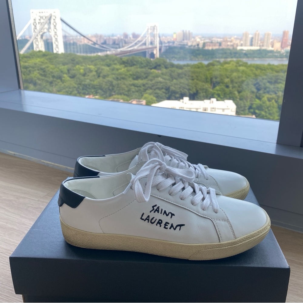Saint Laurent Court Classic SL/06 Embroidered Sneakers - Picture 5 of 15